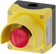 [7818229607] Trykknapkasse 22 mm rund top, gul med beskyttelseskrave 1 hul metal Ø40mm tryk 1NC basis montering t