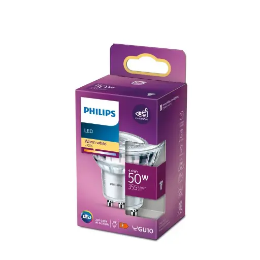 [SIG929001215255] Philips LED 4,6W (50W) GU10 2700K 355lm