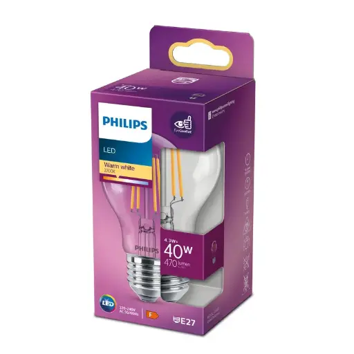 [SIG929001890055] Philips LED 4,3W (40W) E27 2700K 470lm