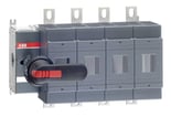 [7822104352] Sikringsbryder 4-polet 400A ved 690V AC for DIN0/1/2 nul til højre uden sikring med sort greb og aks