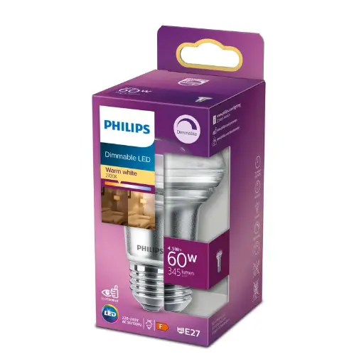 [SIG929001891455] Philips LED DIM 4,5W (60W) E27 2700K 345lm Spot