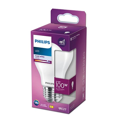 [SIG929002026596] Philips LED 10,5W (100W) E27 4000K 1521lm Mat
