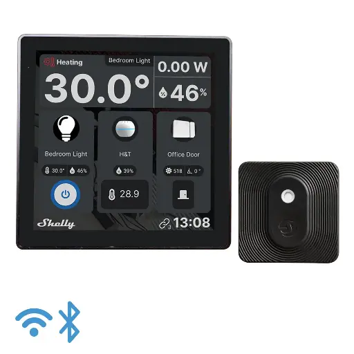 [7822623325] Shelly Wall Display Black + BLU H&T Black - WiFi touch skærm