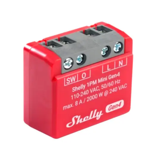 [7822623626] Shelly 1PM Mini Gen4 - WiFI & Zigbee relæ med effektmåling (230VAC)