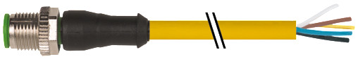 [7824871418] M12 han lige A-kode med 5 meter kabel