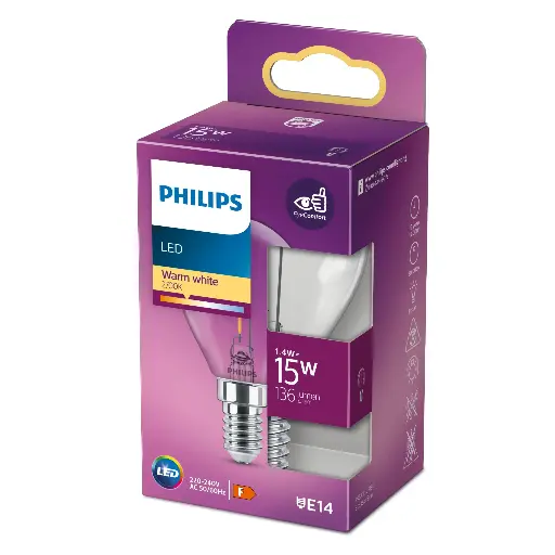 [SIG929002370201] PHILIPS LED 1,4W (15W) E14 2700K 136lm