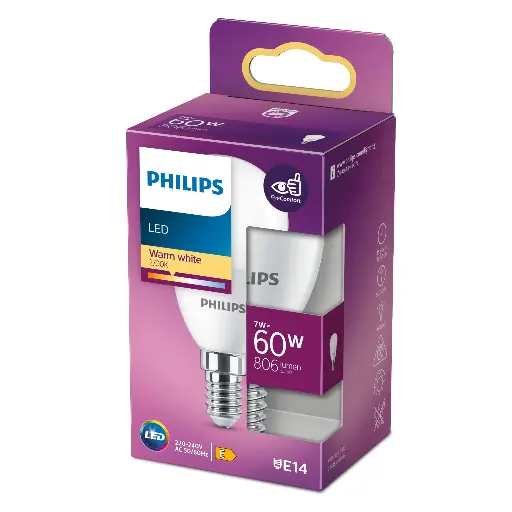 [SIG929002978955] Philips LED 7W (60W) E14 2700K 806lm Mat