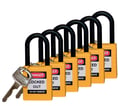 [7827202877] Hængelås safety padlock nylon  38MM gul 6 STK KD