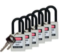 [7827202880] Hængelås safety padlock nylon  38MM hvid 6 STK KD