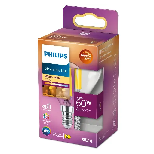 [SIG929003014101] Philips LED DIM 5,9W (60W) E14 2200-2700K 806lm