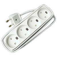 [7828112872] 4-stikdåse hvid m/1,5m, m/blindhul 250V 13A