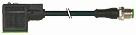 [7828468005] M12 han lige 3-polet A-kodet / ventilstik form A 18mm LED og friløbsdiode 24VAC/DC kabel 3x0,75mm2 s