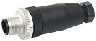 [7828473715] Løst stik M12 han lige 4-polet A-kodet med skrue terminaler maks.0,75mm2. Kabeldiameter 4-6mm