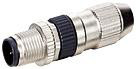 [7828473841] Løst stik M12 han lige 4-polet A-kodet med skæreklemme(IDC) 0,14-0,34mm2. Kabeldiameter 2,9-5,1 mm