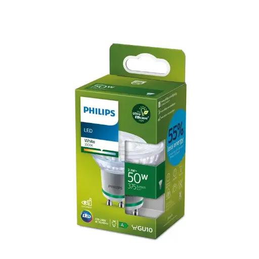 [SIG929003610001] Philips LED 2,1W (50W) GU10 3000K 375lm