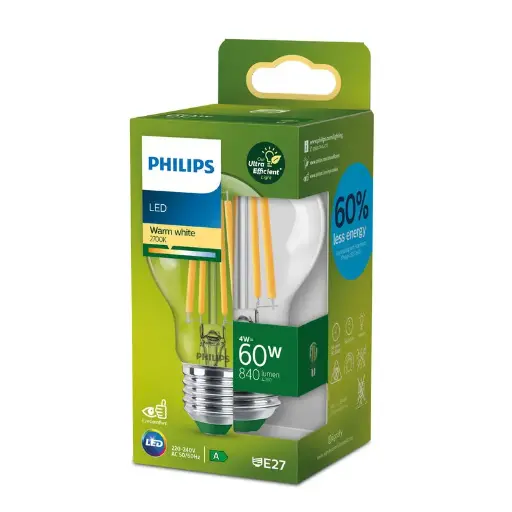 [SIG929003623501] Philips LED 4W (60W) E27 2700K 840lm