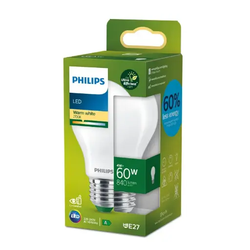 [SIG929003623701] PHILIPS LED 4W (60W) E27 2700K 840lm Mat