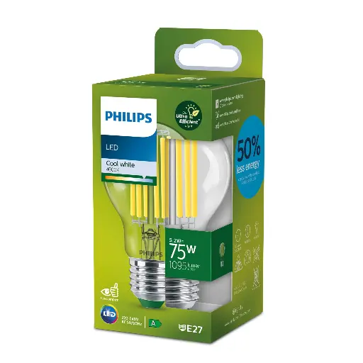 [SIG929003624701] Philips LED 5,2W (75W) E27 4000K 1095lm