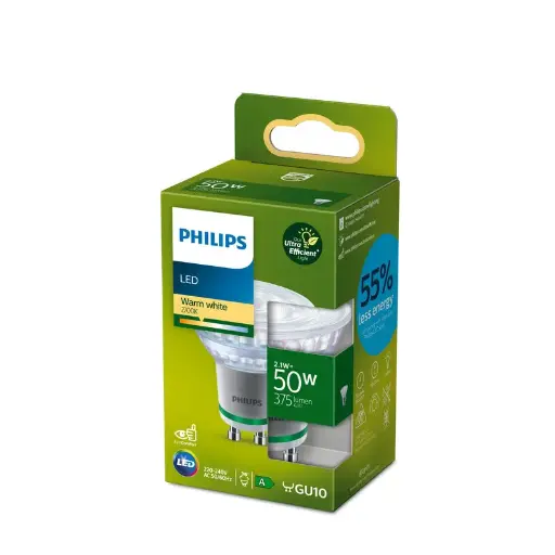 [SIG929003634601] Philips LED 2,1W (50W) GU10 2700K 375lm