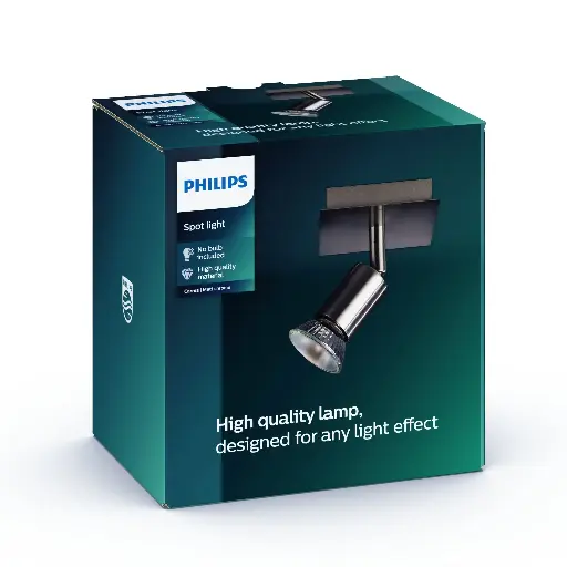 [SIG915000868302] CARREA single spot nickel 1x50W 230V